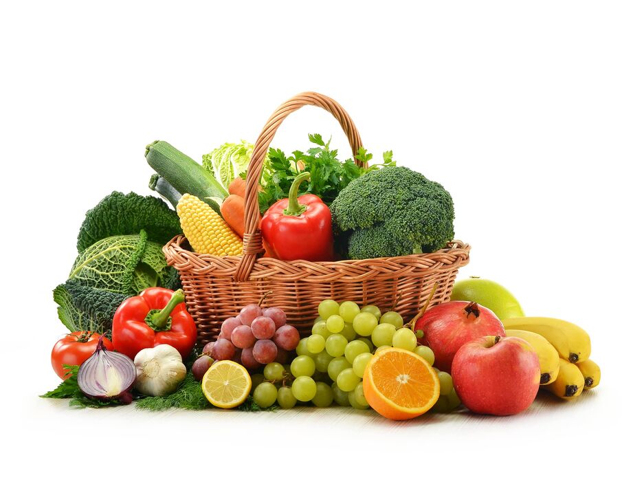 verse groenten en fruit op dieet